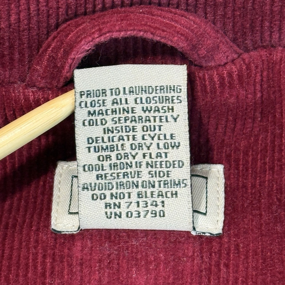 L.L.Bean Womens Corduroy Blazer Size 10 Reg Burgundy Lined Vintage Academia - Picture 5 of 10